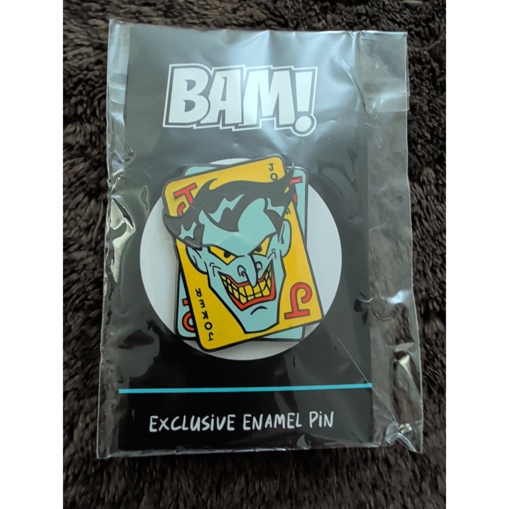 Bam! The Joker Batman Exclusive Enamel Pin Limited Release Yellow Card